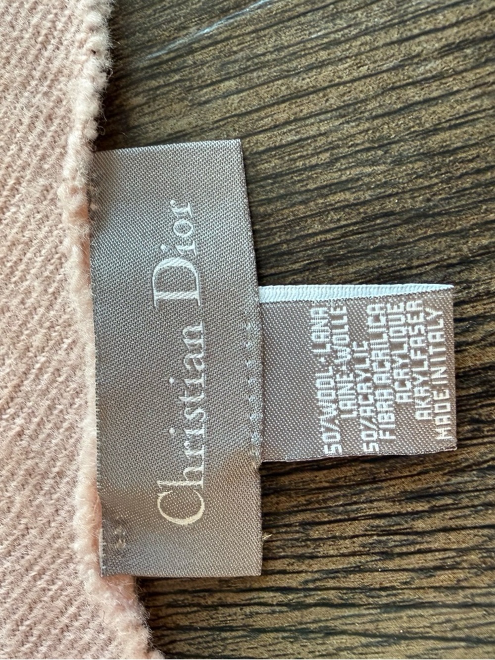 Dior Mauve Burgundy Wool Blend Scarf - Picture 3 of 4